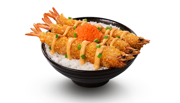 ข้าวหน้ากุ้งทอดสไปซี่อิบิโกะ​
