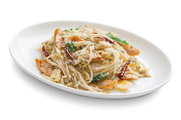 สปาเก็ตตี้ใส้กรอกผัดพริกแห้ง
